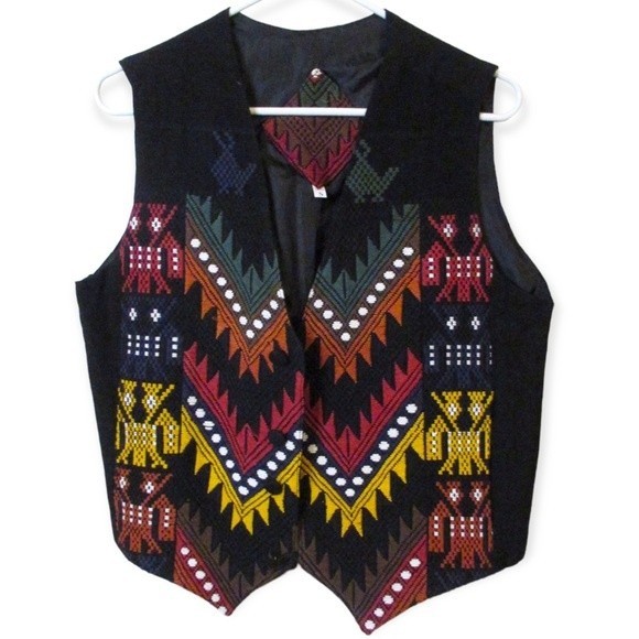 Embroidered Southwest Vest With Buttons Size Small - Picture 2 of 7